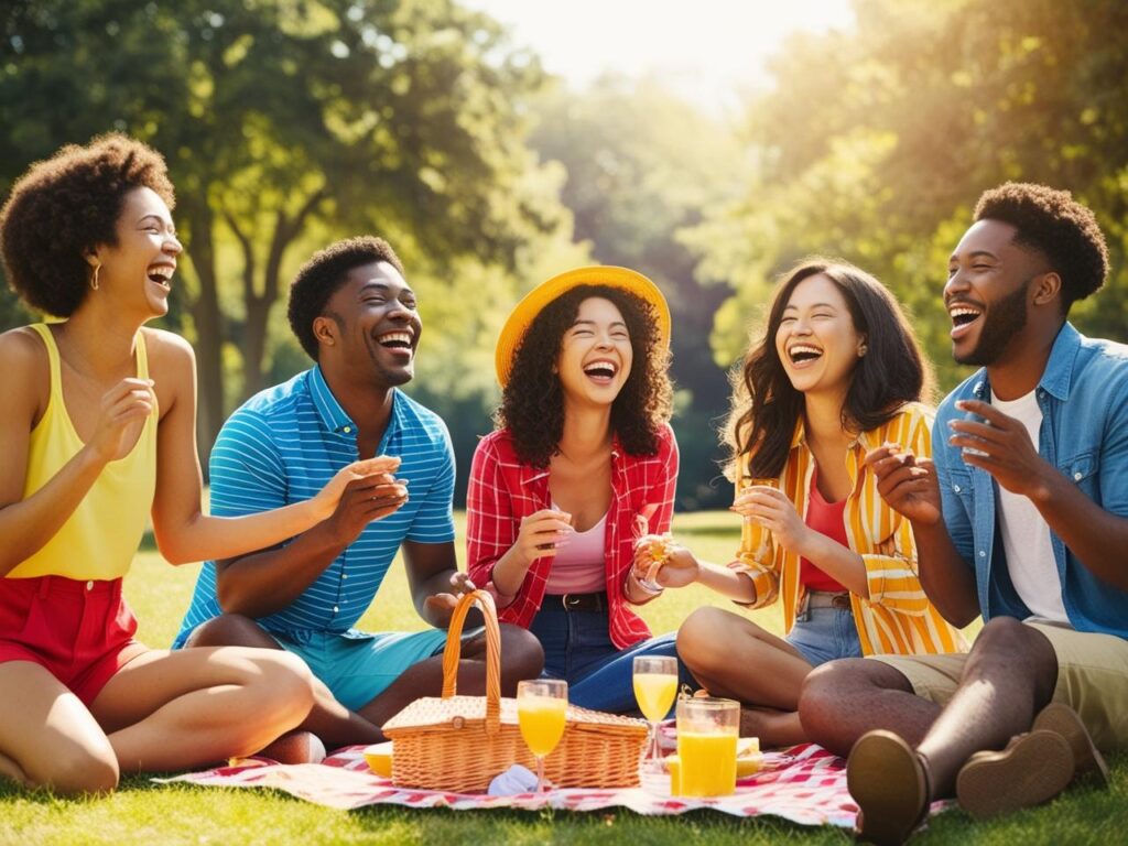 Group of friends enjoying each other’s company.